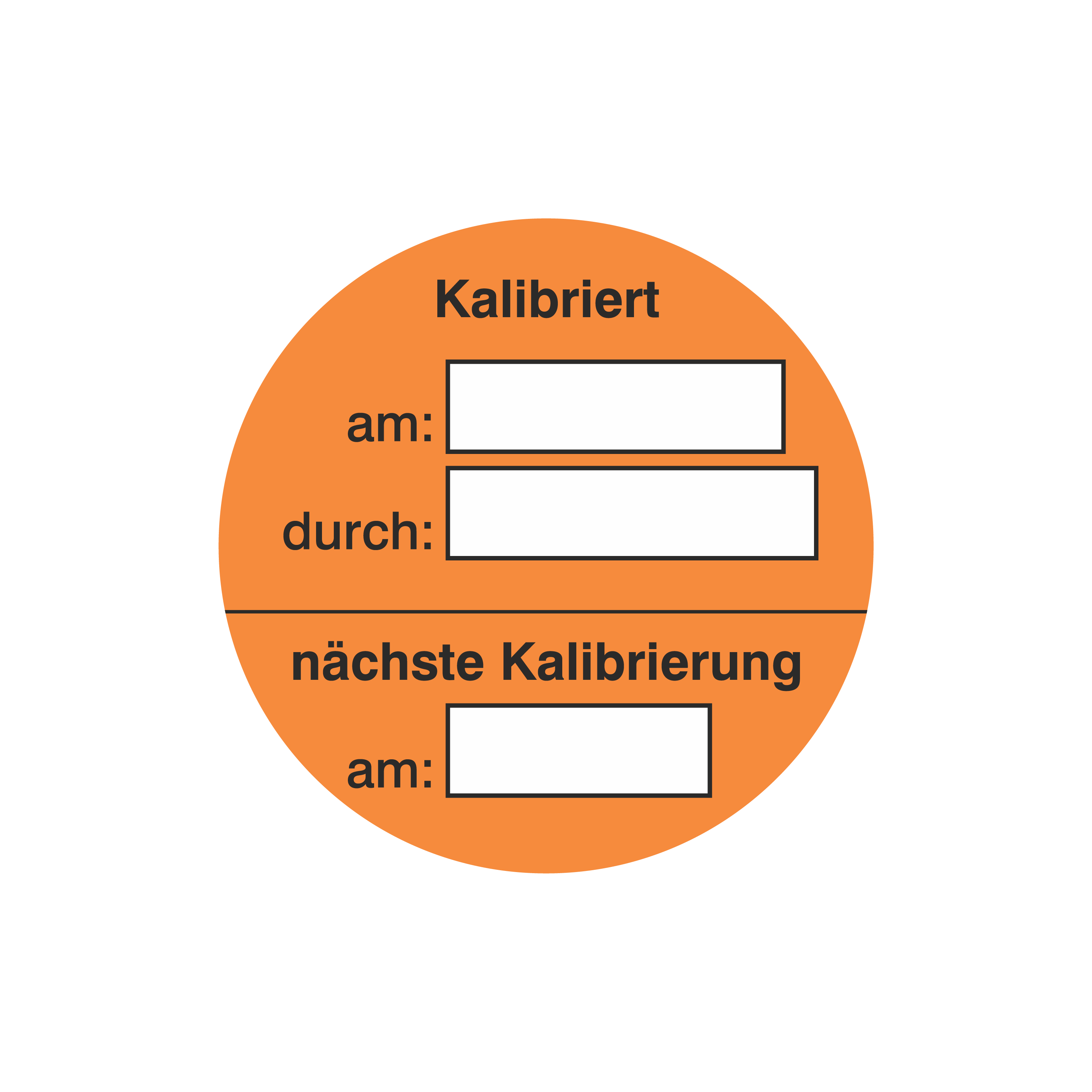Prüfmittelkennzeichnung / Kalibriert am_durch / nächste Kalibrierung am
