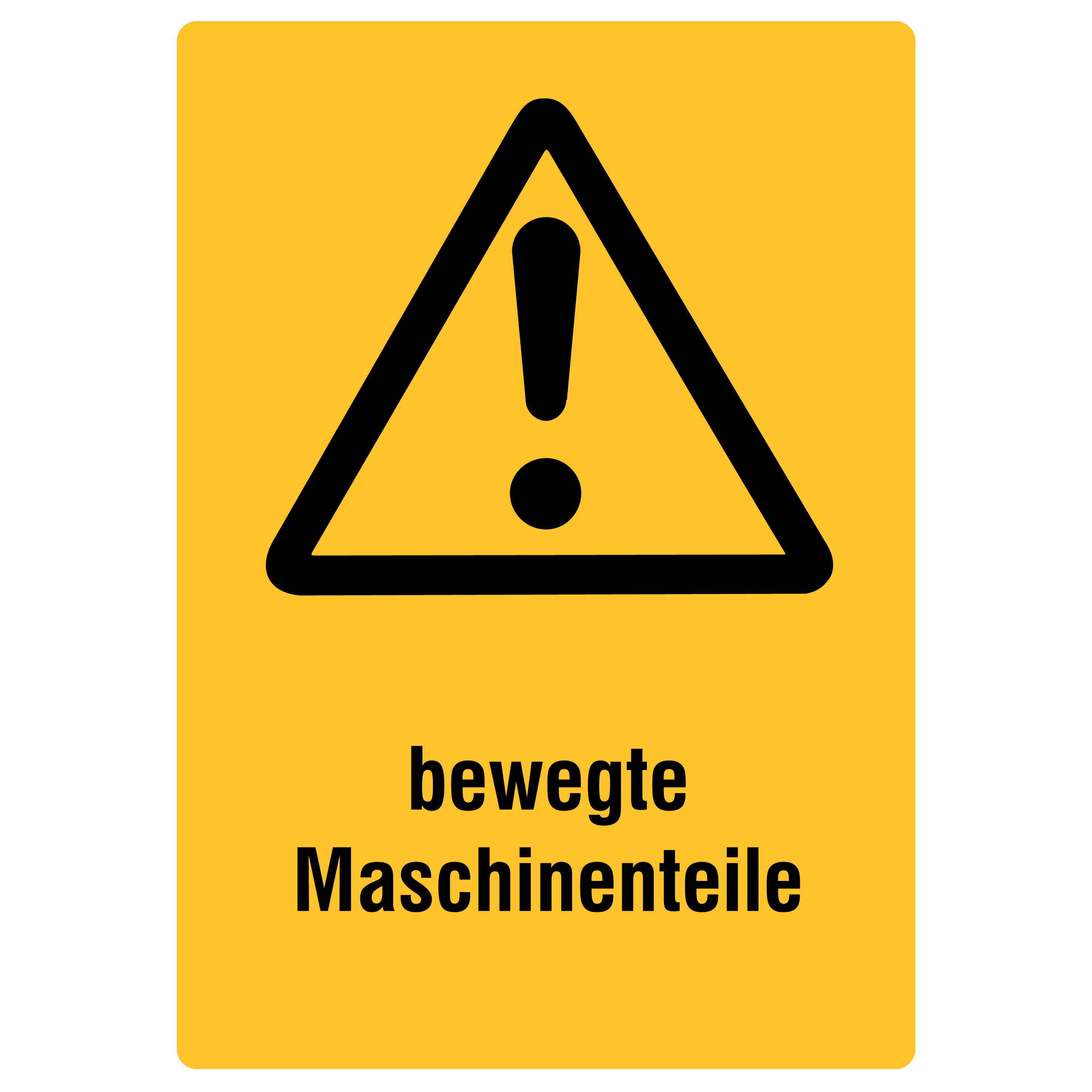 Betriebskennzeichnung / bewegte Maschinenteile