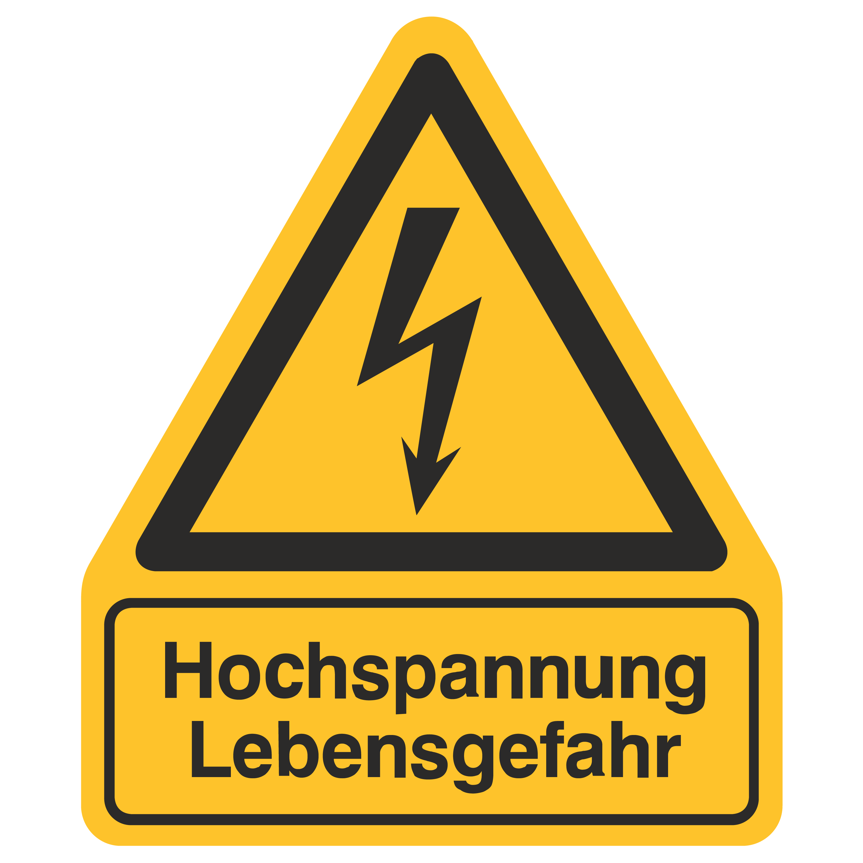 Kombischild Hochspannung Lebensgefahr