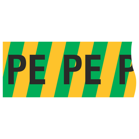 Leiterkennzeichnung / Schutzleiter "PE" / grün/gelb