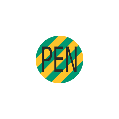 Leiterkennzeichnung / Schutzleiter "PEN" / grün/gelb