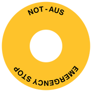 Not-Aus-Kontrastunterlage DE/ENG