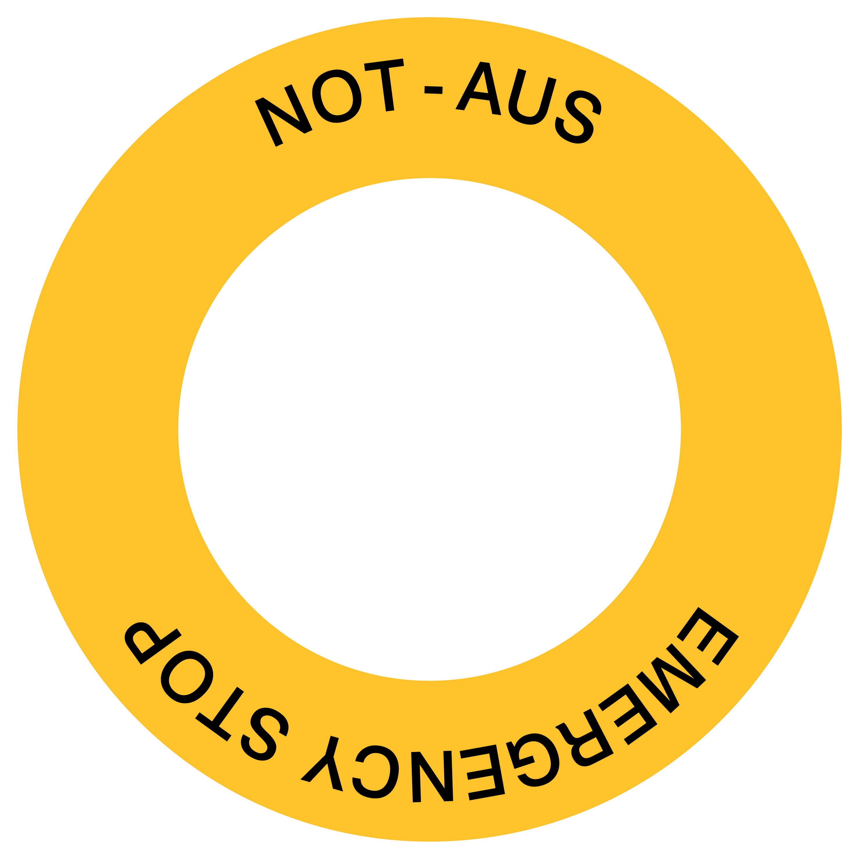 Not-Aus-Kontrastunterlage DE/ENG