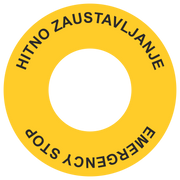 Not-Aus-Kontrastunterlage ENG/SRB