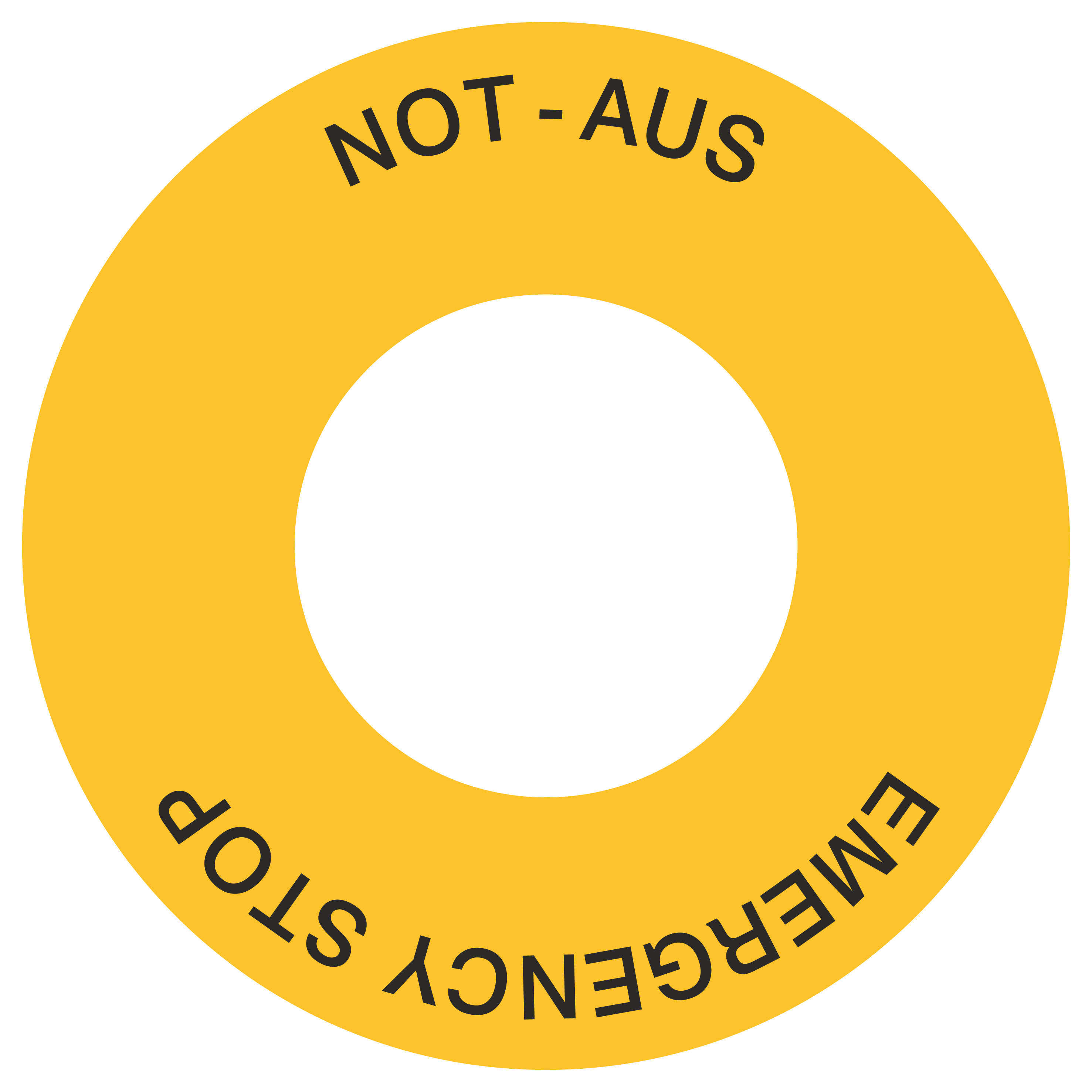 Not-Aus-Kontrastunterlage DE/ENG