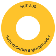 Not-Aus-Kontrastunterlage DE/RUSS