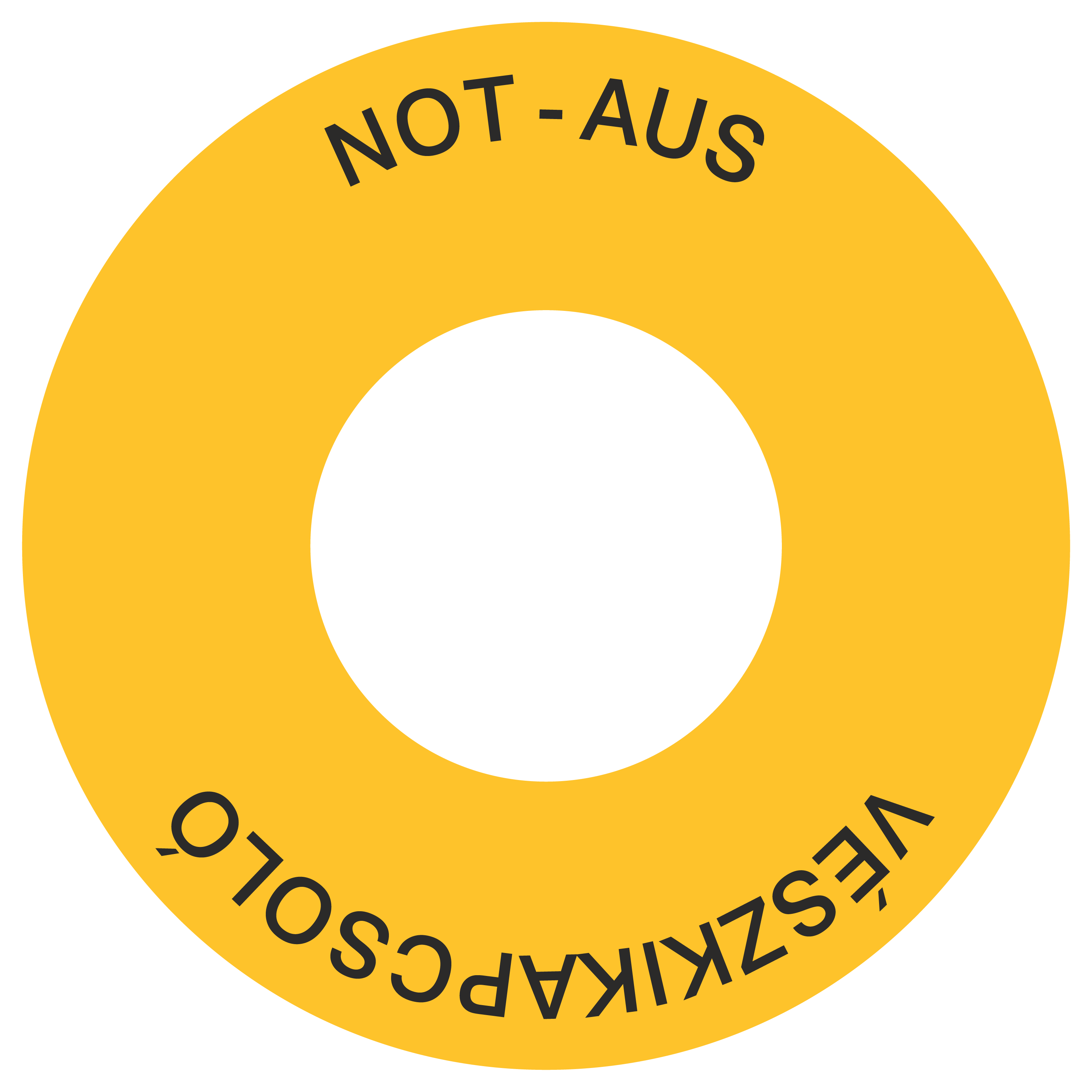 Not-Aus-Kontrastunterlage DE/UNG