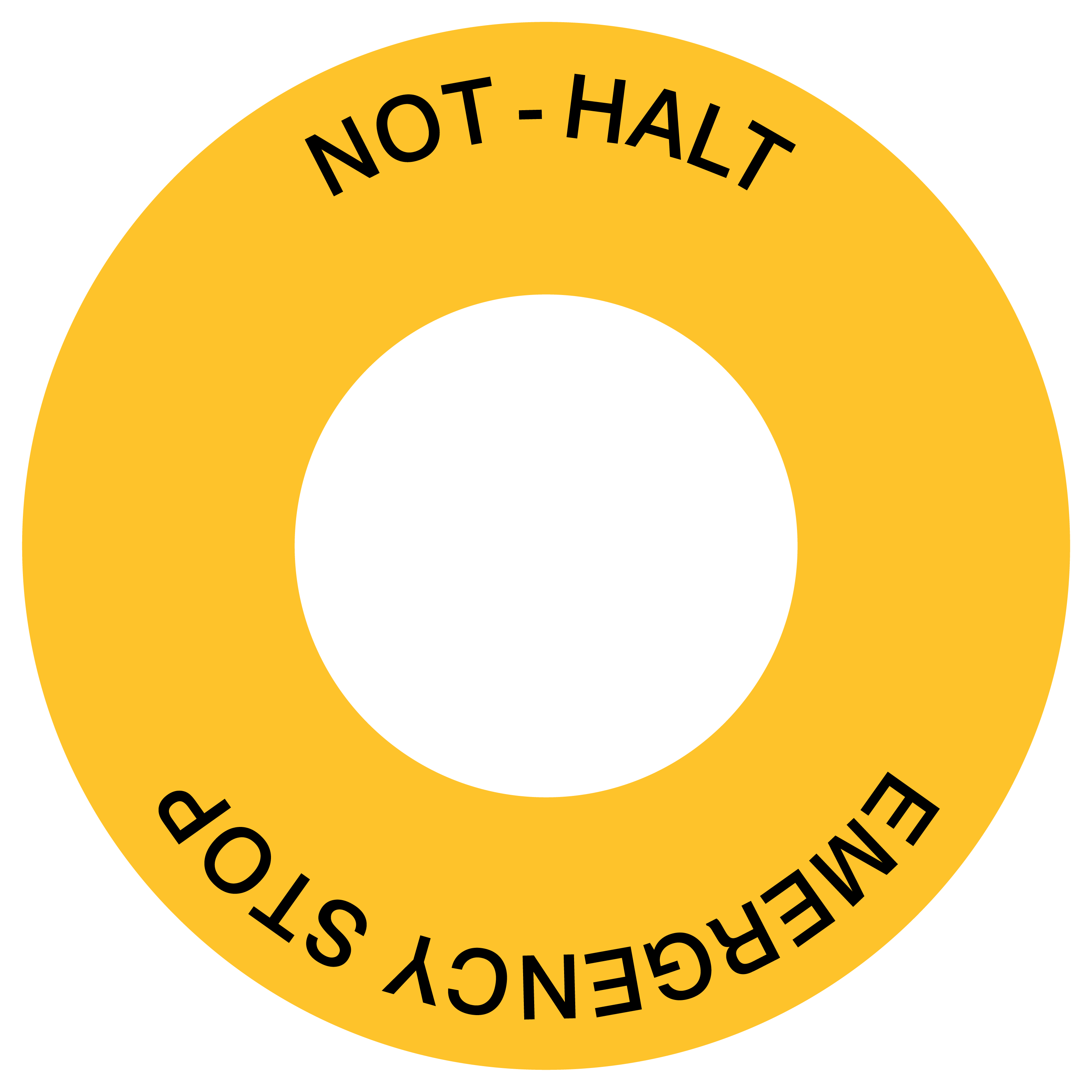 Not-Halt-Kontrastunterlage DE/ENG