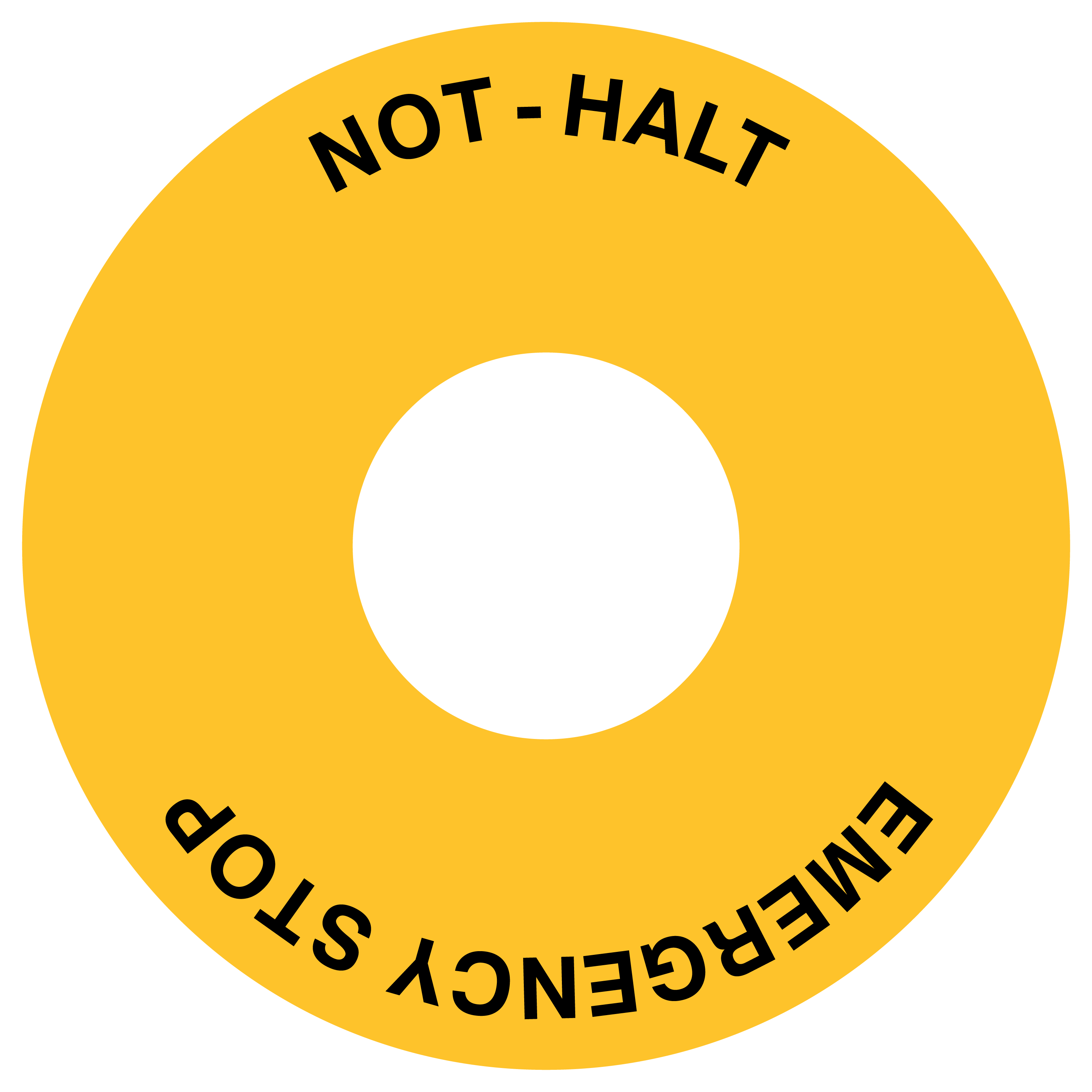 Not-Halt-Kontrastunterlage DE/ENG