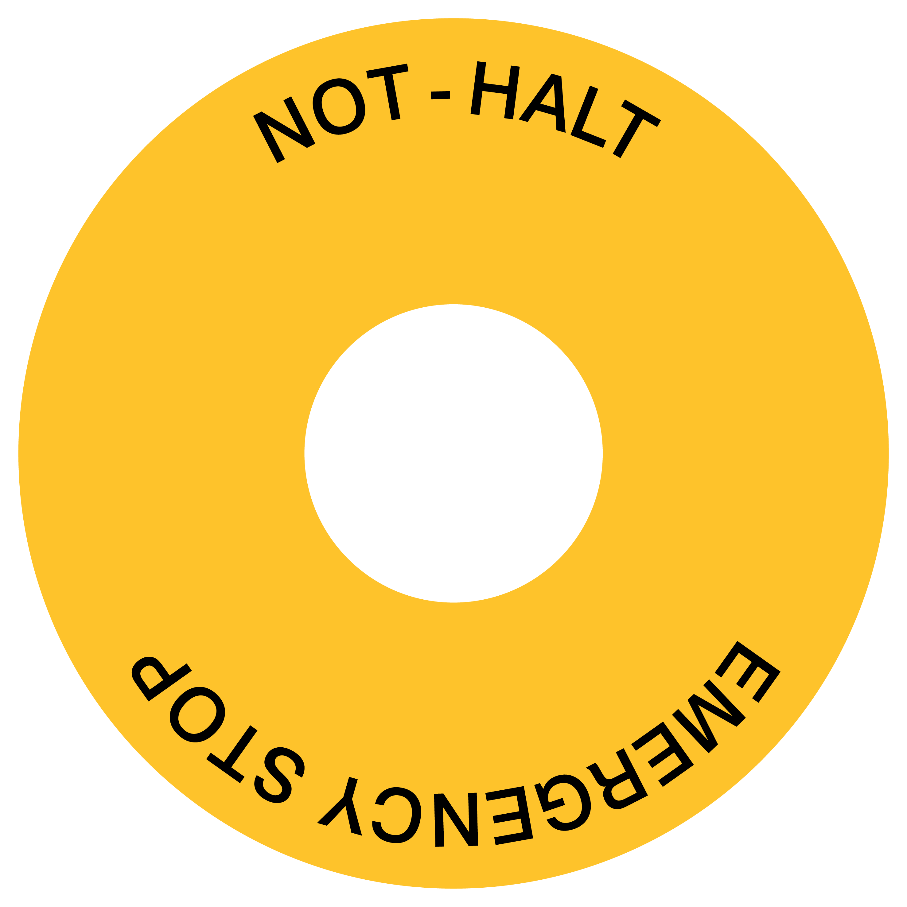 Not-Halt-Kontrastunterlage DE/ENG