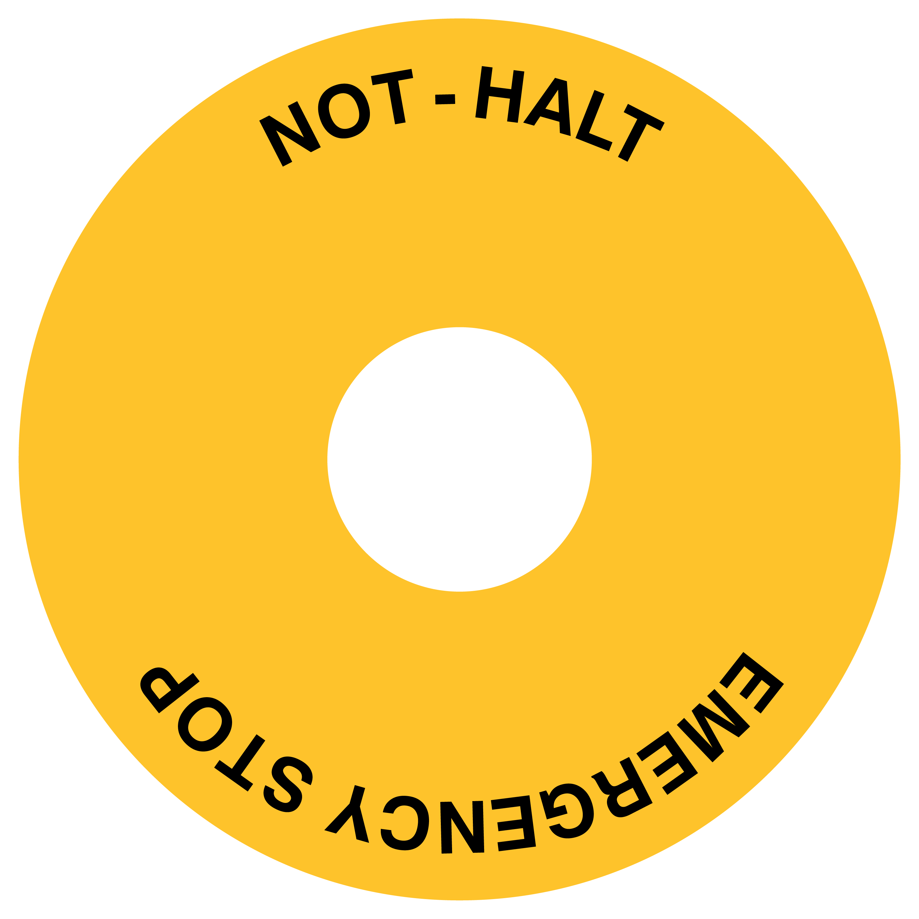 Not-Halt-Kontrastunterlage DE/ENG