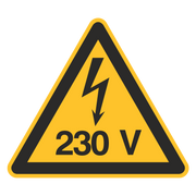 Warnung 230 Volt