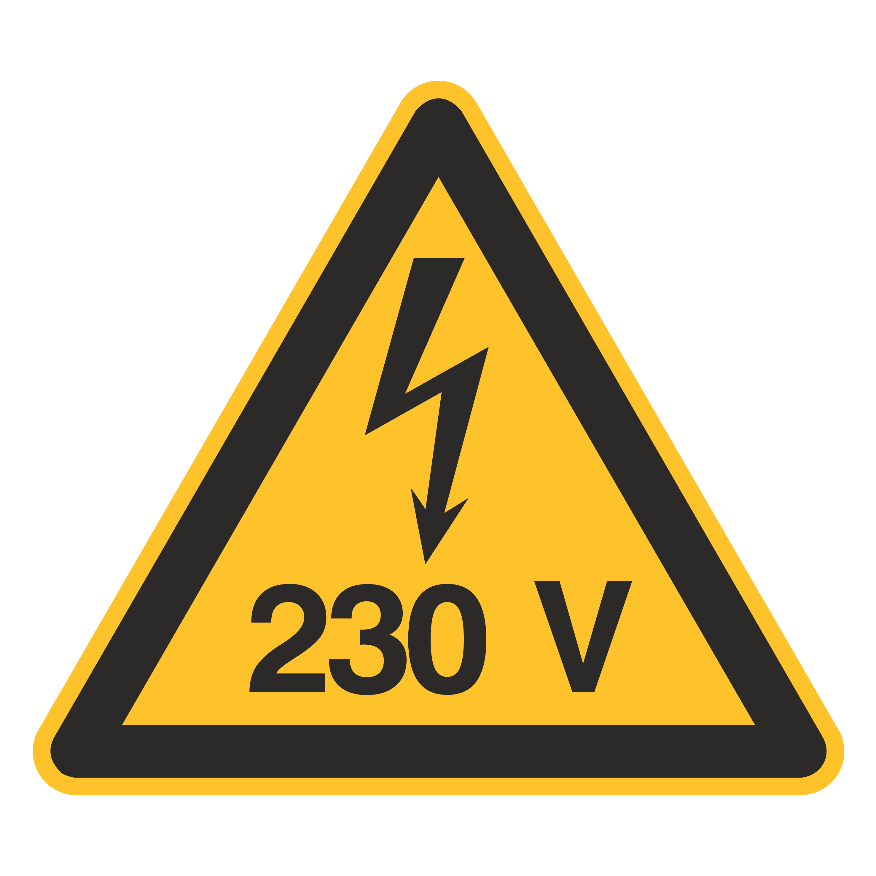 Warnung 230 Volt
