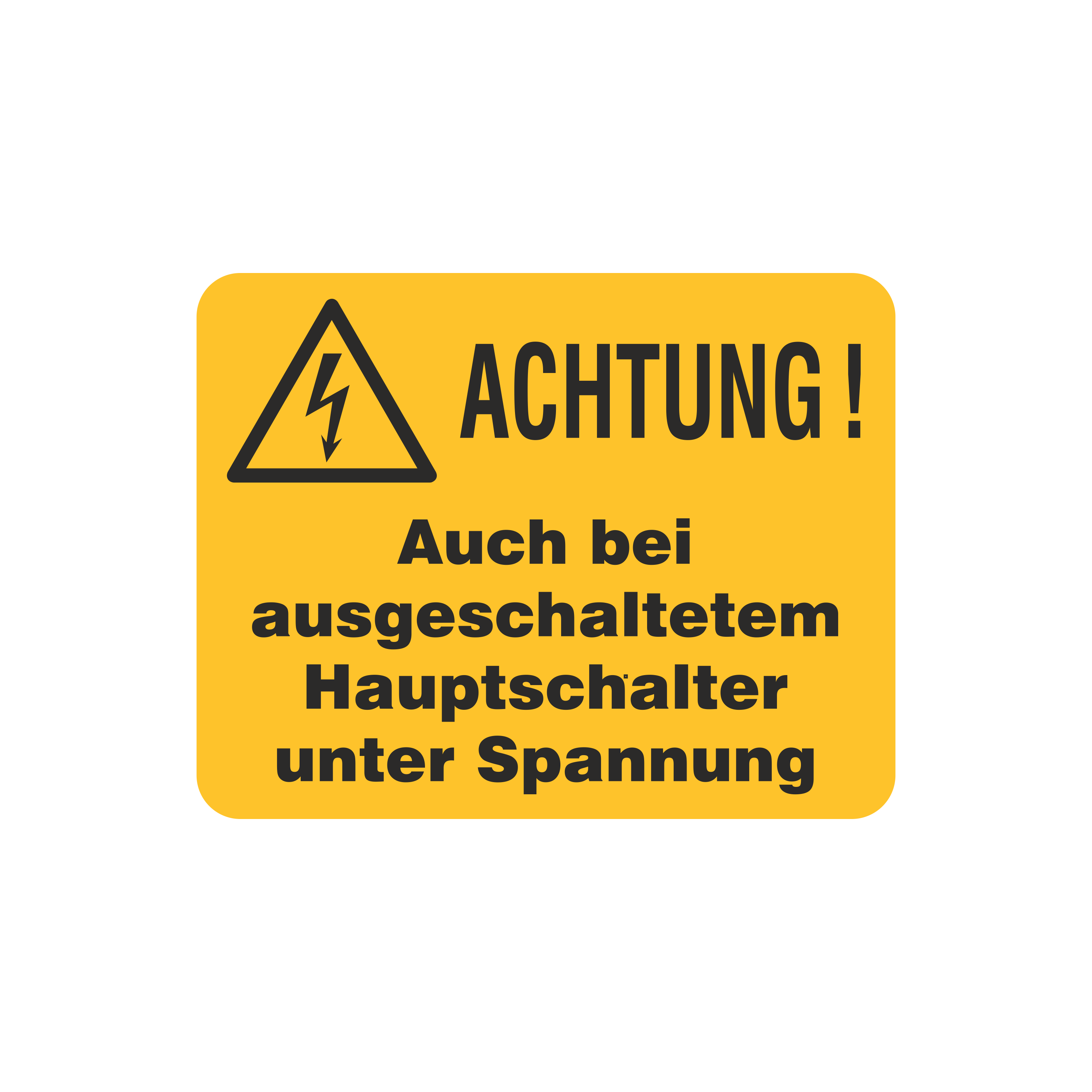 Auch bei ausgeschaltetem Hauptschalter unter Spannung