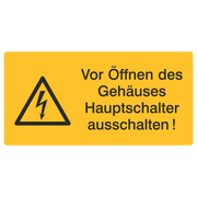 Vor Öffnen des Gehäuses Hauptschalter ausschalten!