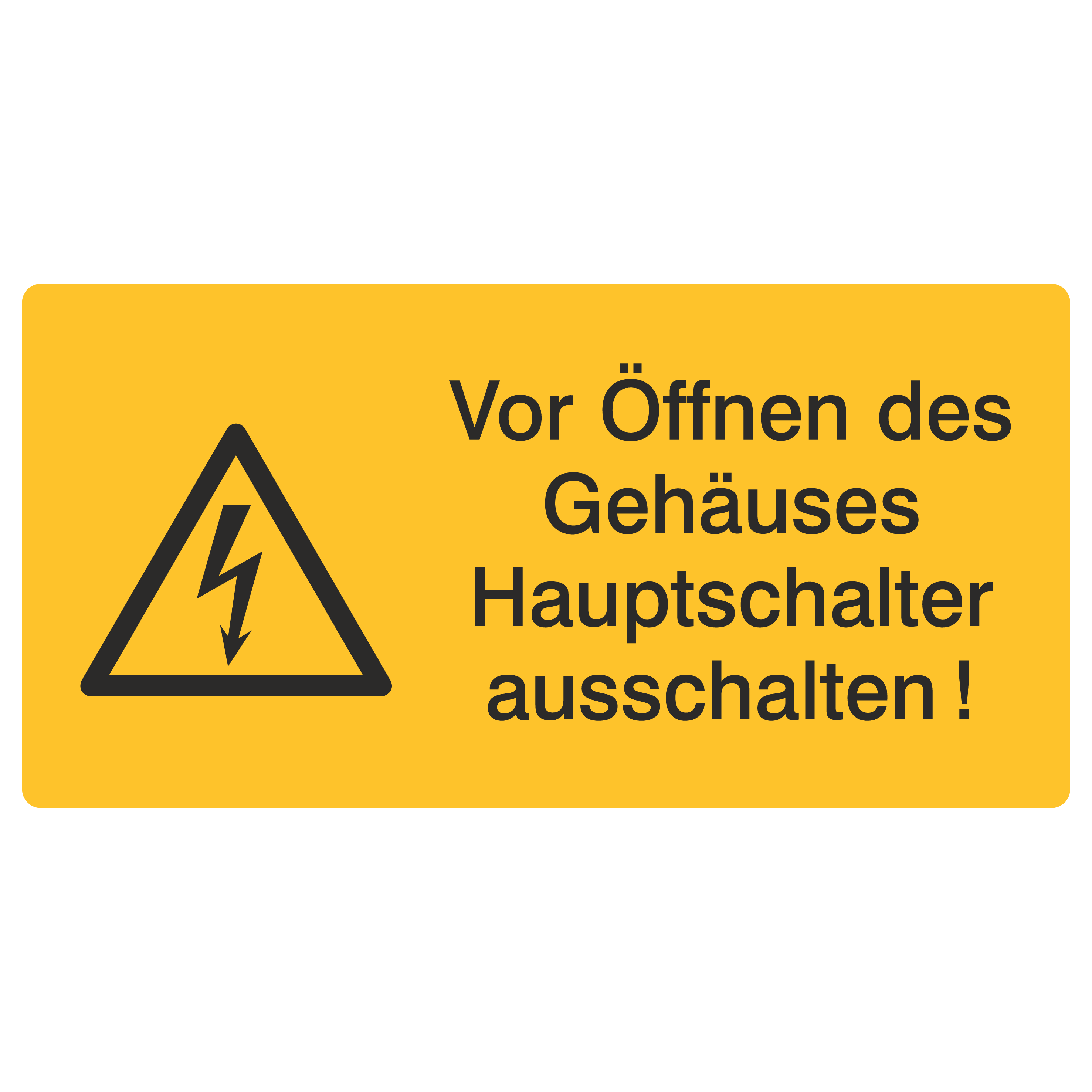 Vor Öffnen des Gehäuses Hauptschalter ausschalten!