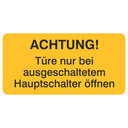 Türe nur bei ausgeschaltetem Hauptschalter öffnen