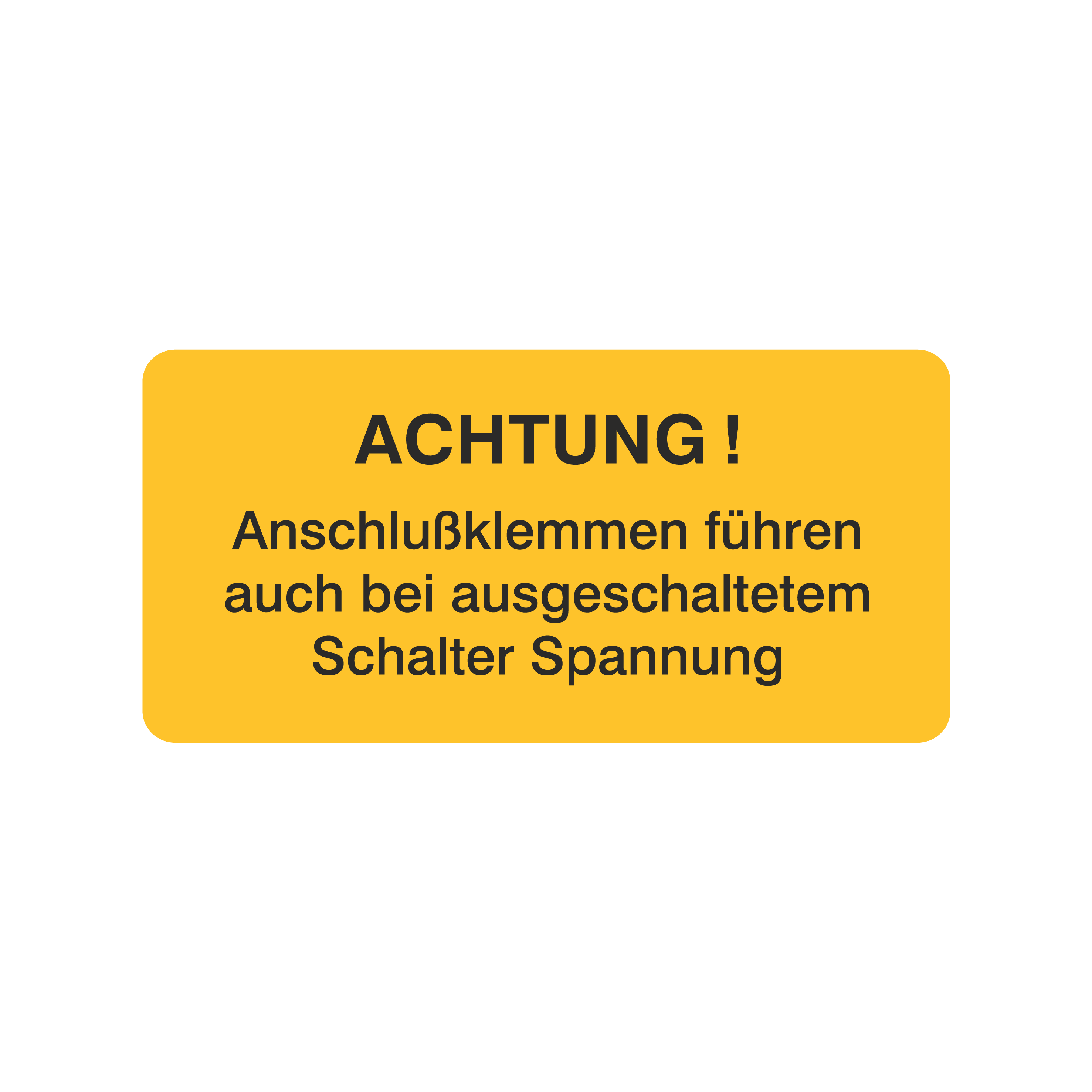 Anschlussklemmen führen auch bei ...