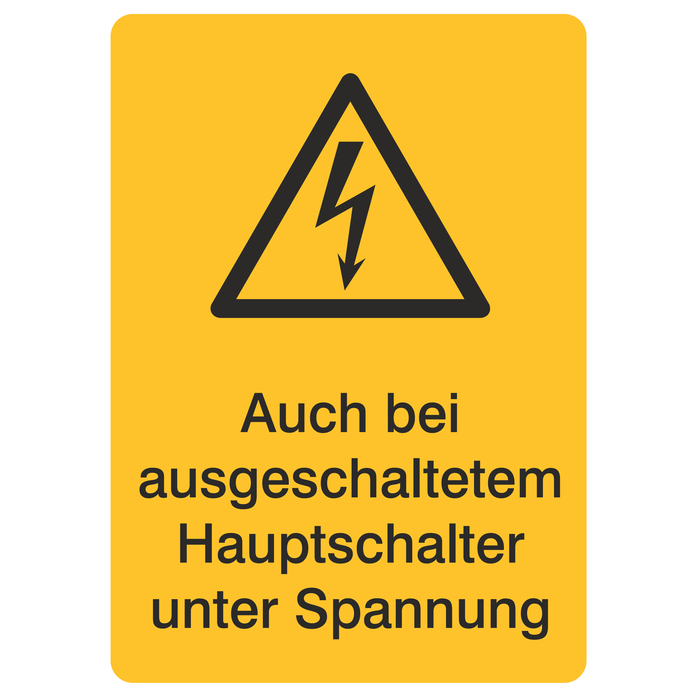 Auch bei ausgeschaltetem Hauptschalter unter Spannung