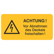 Vor Abnehmen des Deckels freischalten!