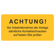 Vor Inbetriebnahme der Anlage...