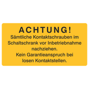Sämtliche Kontaktschrauben im Schaltschrank...