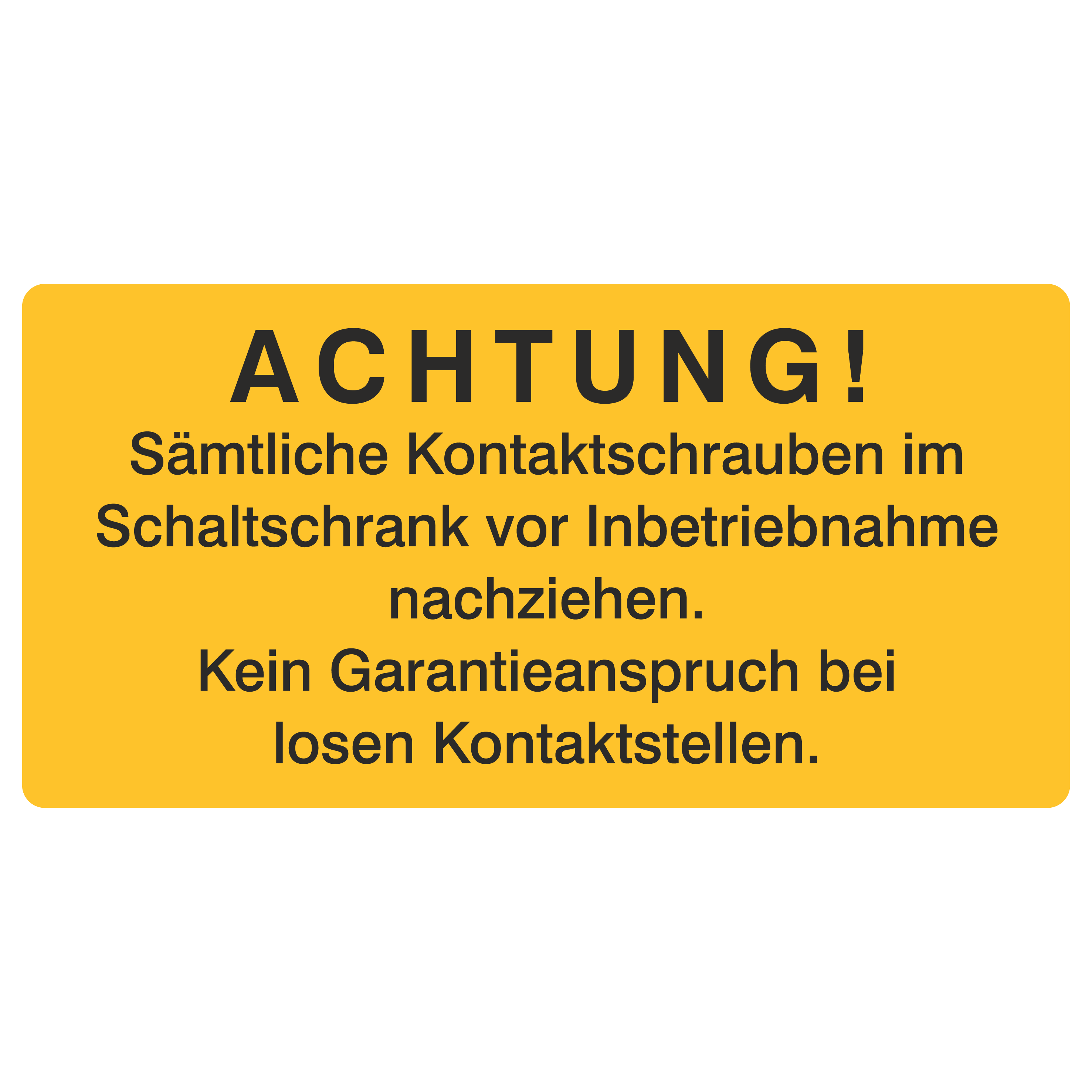 Sämtliche Kontaktschrauben im Schaltschrank...