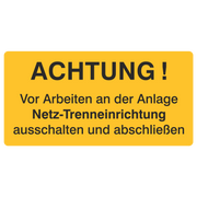 Vor Arbeiten an der Anlage...