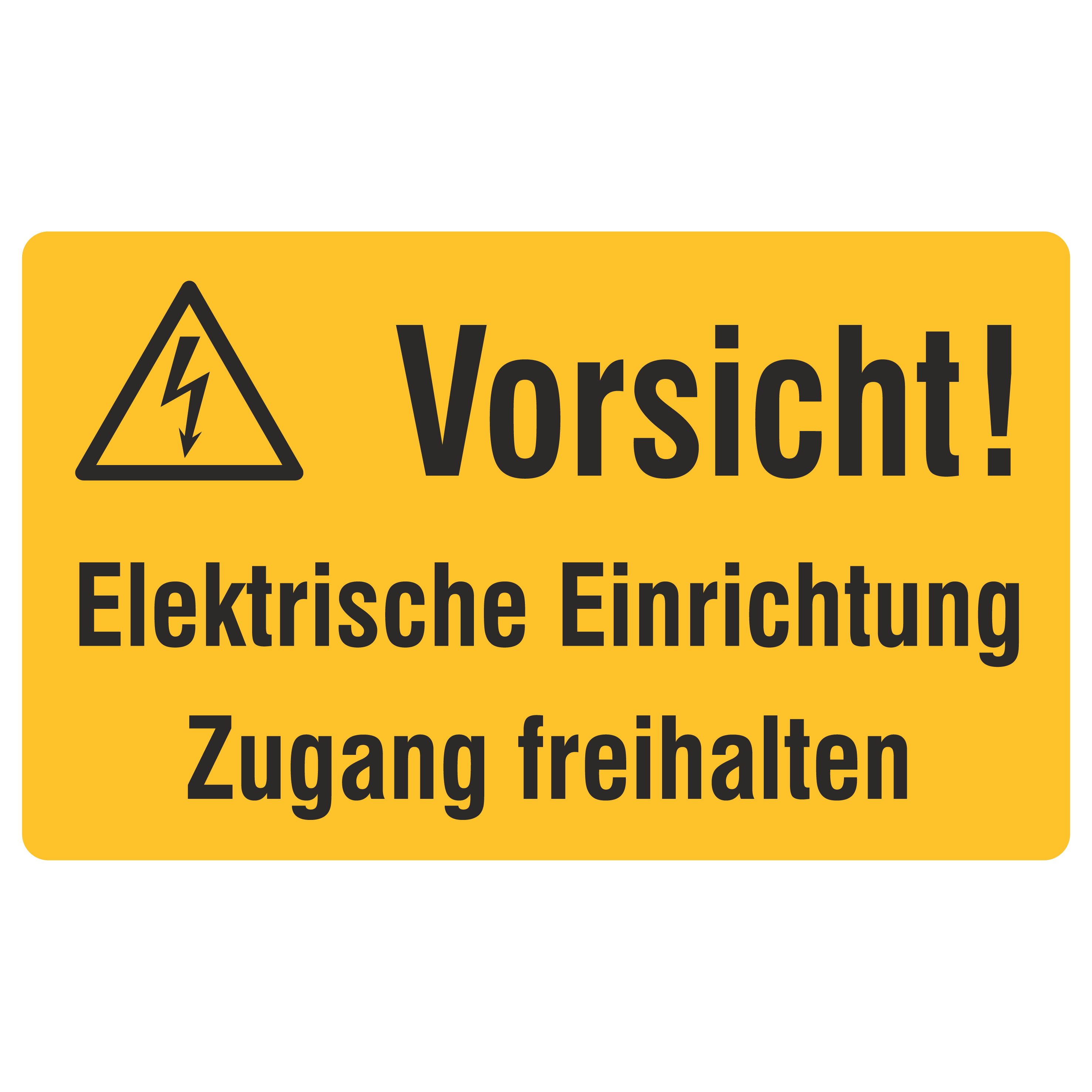 Elektrische Einrichtung Zugang freihalten