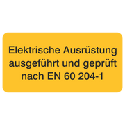 Elektrische Ausrüstung ausgeführt und geprüft nach EN 60 204-1