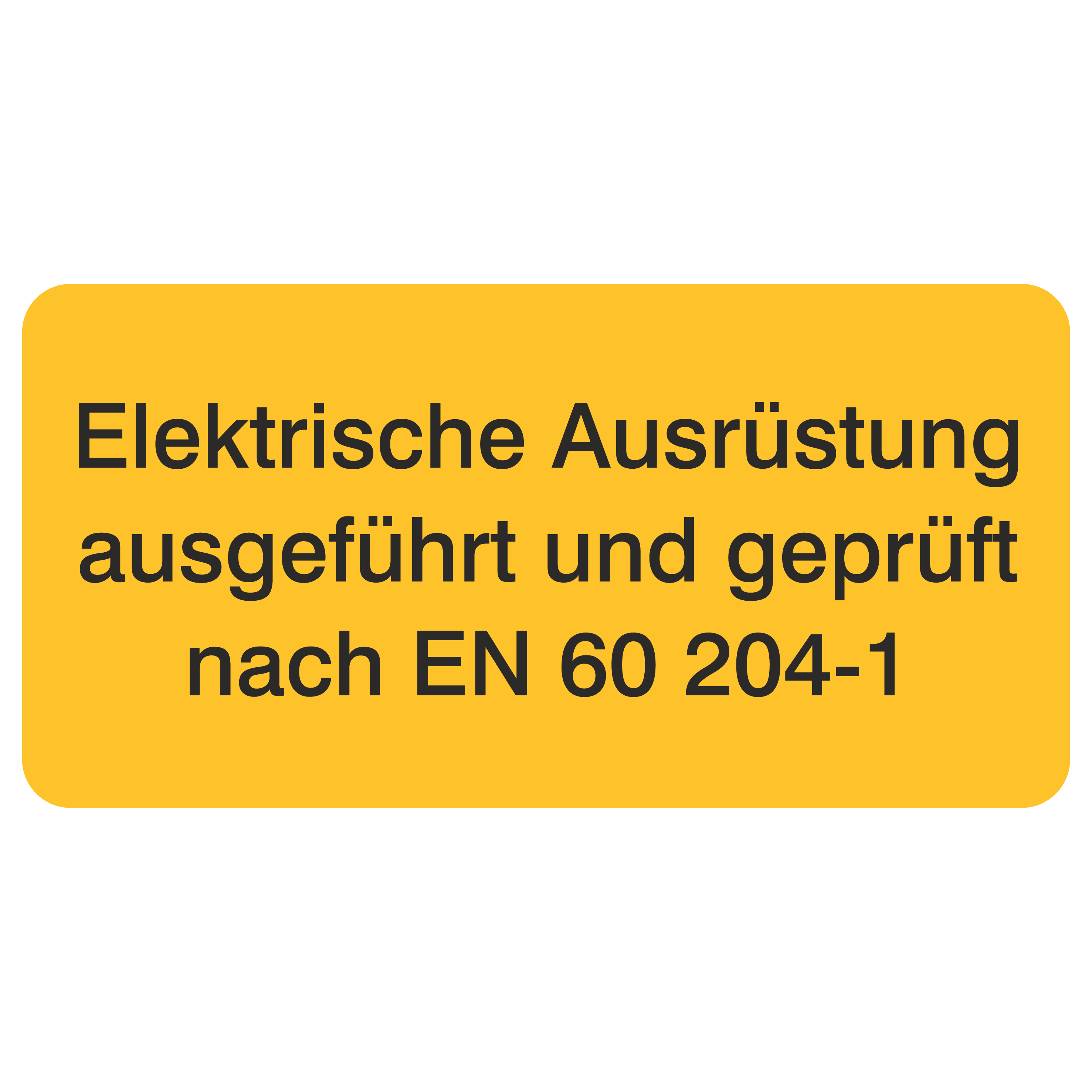 Elektrische Ausrüstung ausgeführt und geprüft nach EN 60 204-1
