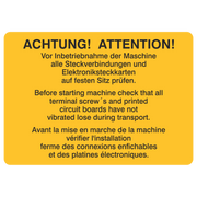 Vor Inbetriebnahme der Maschine...