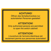 Öffnen des Schaltschrankes nur autorisierten Personen gestattet!