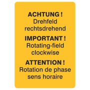 Achtung! Drehfeld rechtsdrehend