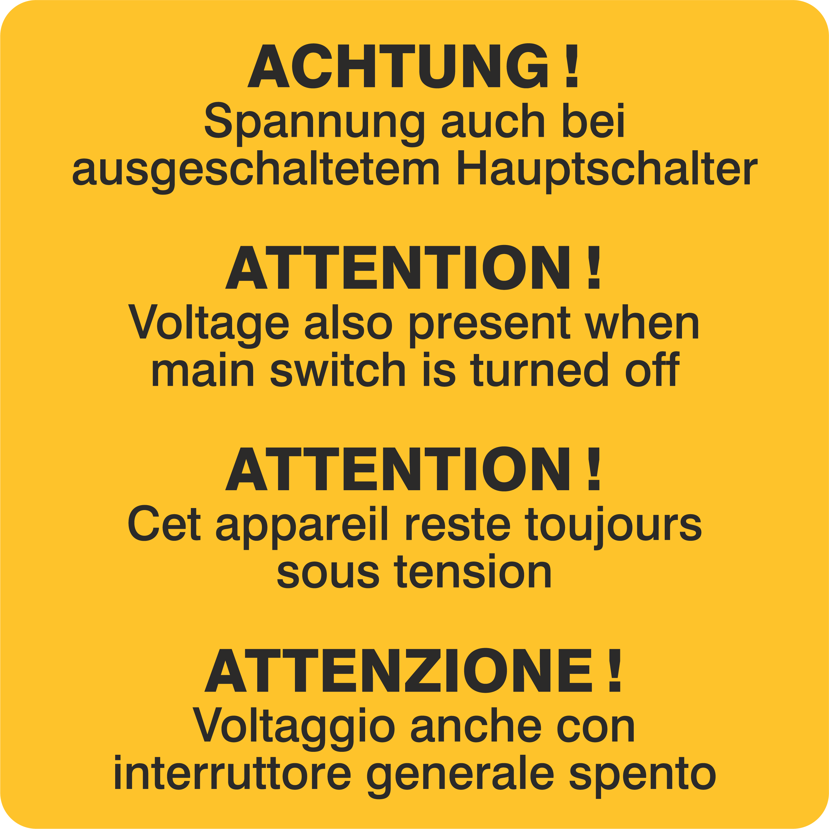 Spannung auch bei ausgeschaltetem Hauptschalter
