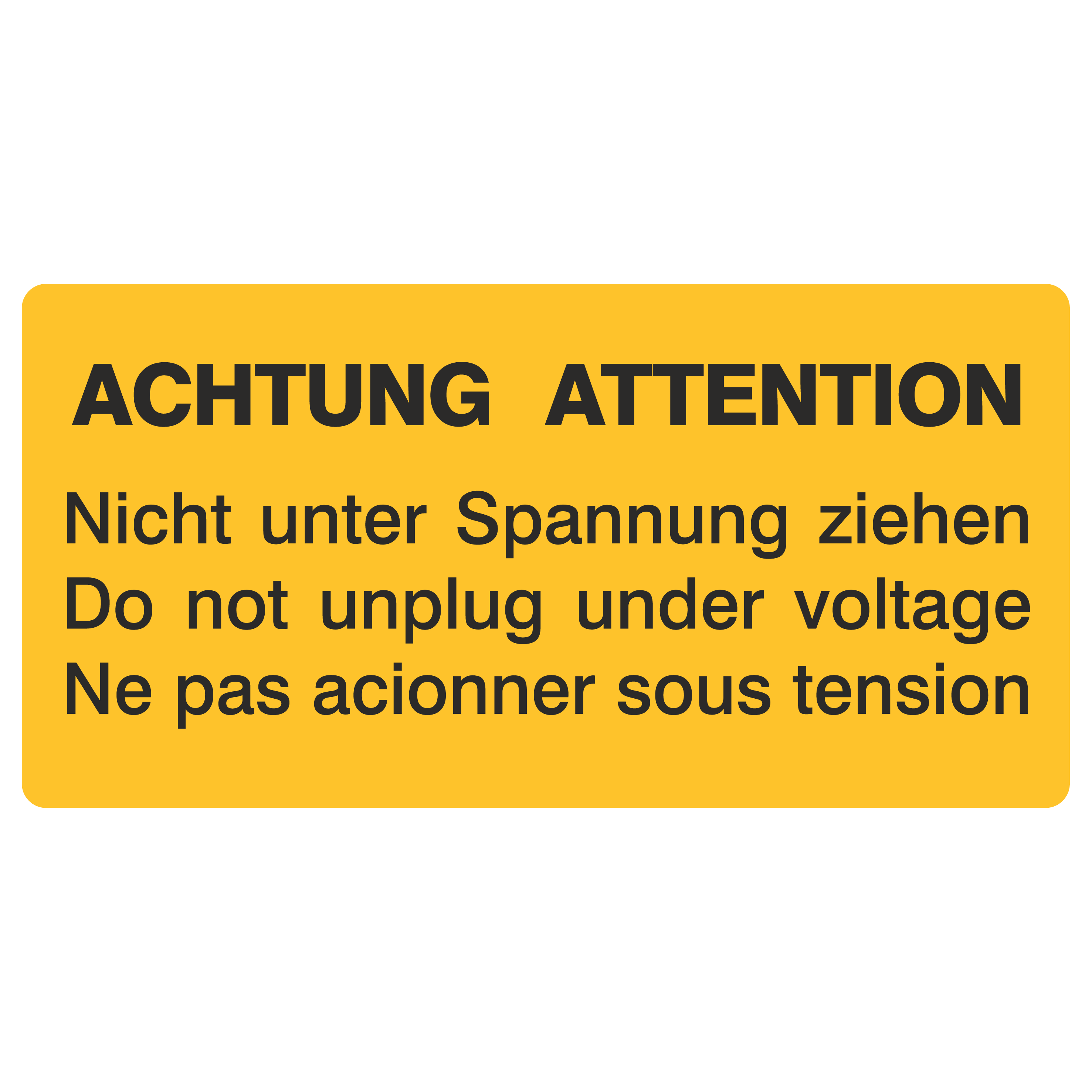 Nicht unter Spannung ziehen