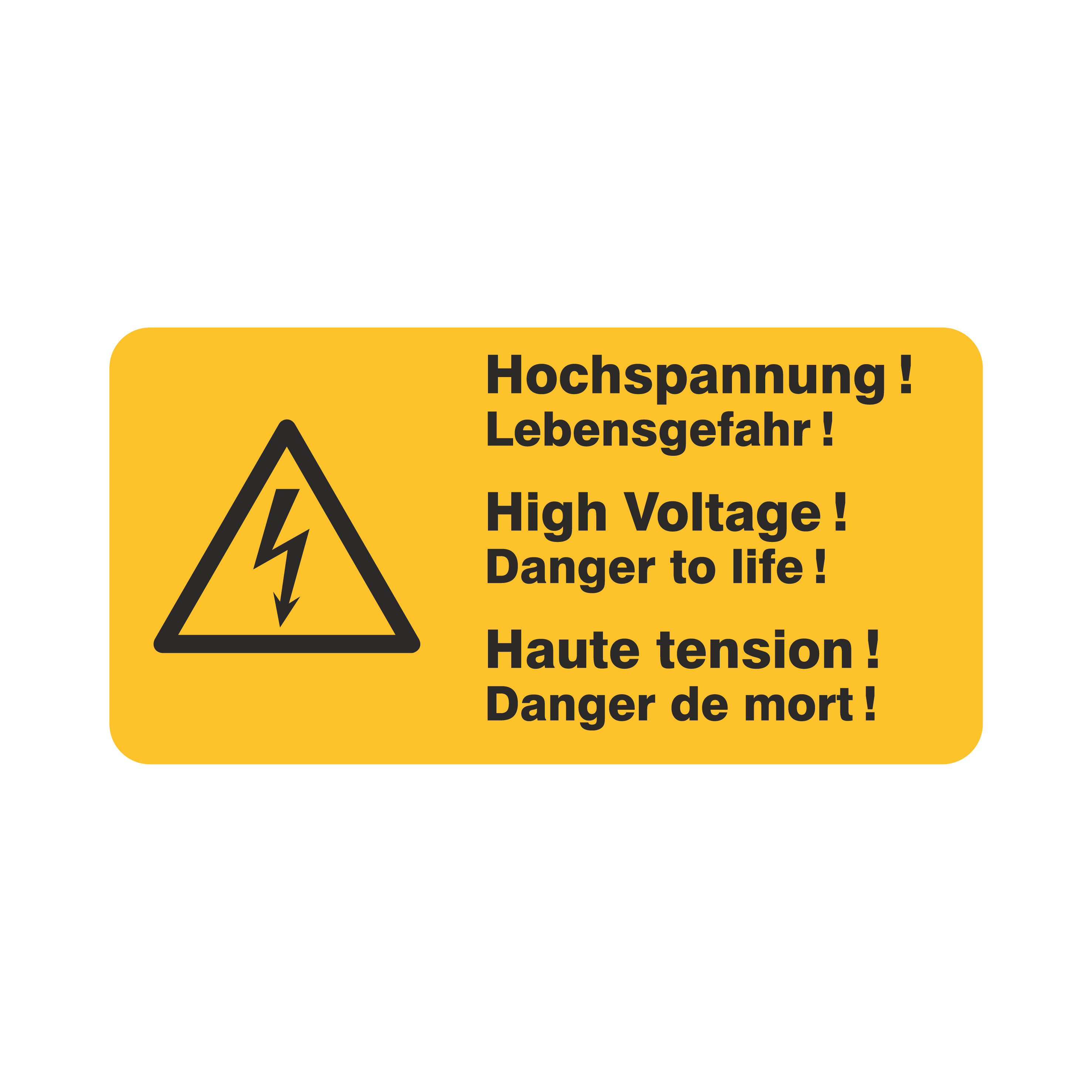 Hochspannung Lebensgefahr