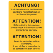 Vor Inbetriebnahme der Maschine sämtliche Kontaktschrauben...