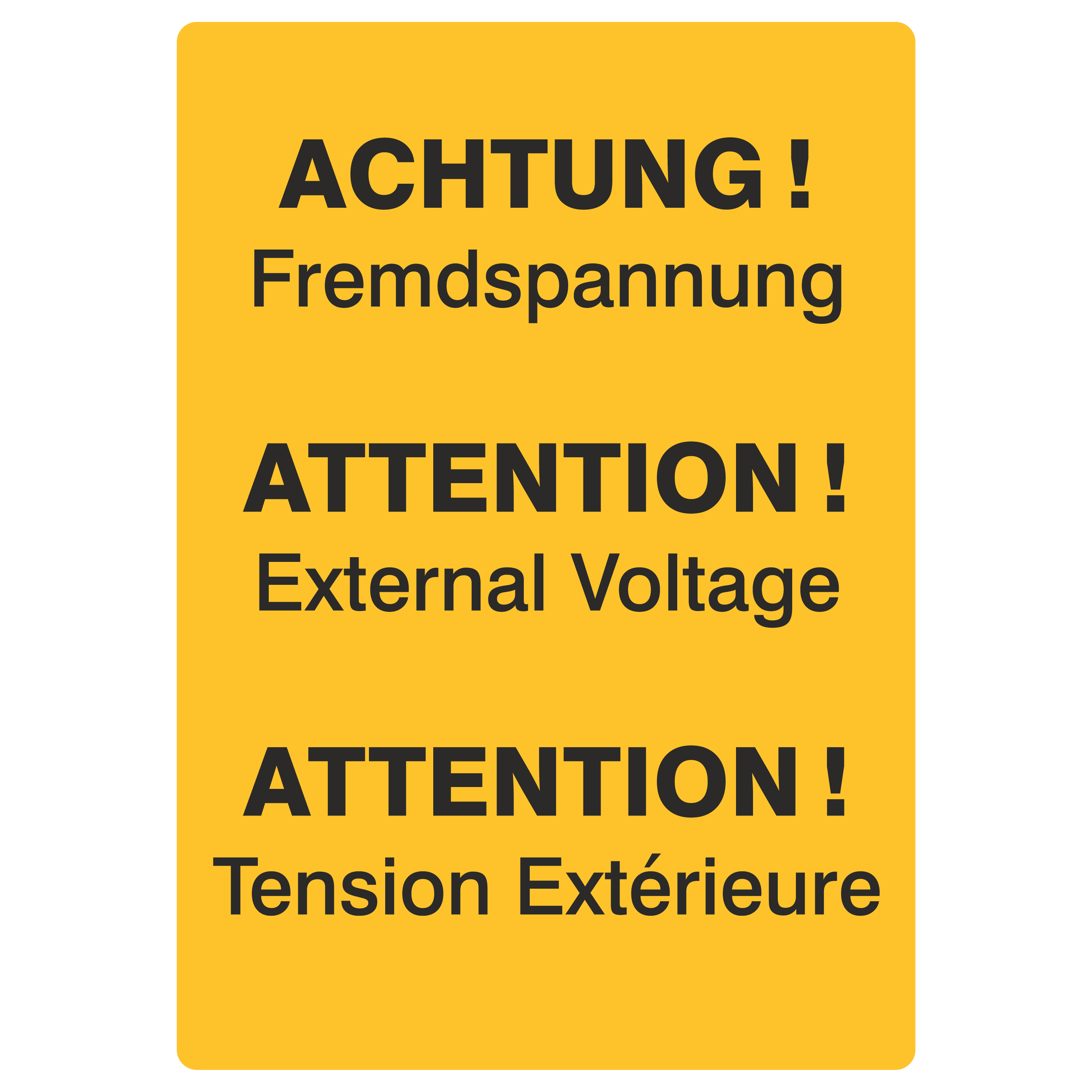 Achtung! Fremdspannung