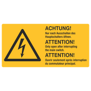 Nur nach Ausschalten des Hauptschalters öffnen