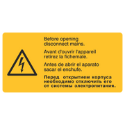 Vor Öffnen Netzstecker ziehen