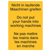 Nicht in laufende Maschine greifen