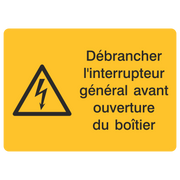 Vor Öffnen des Gehäuses Hauptschalter ausschalten FR