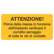 Vor Inbetriebnahme der Anlage sämtliche Kontaktschrauben auf festen Sitz prüfen