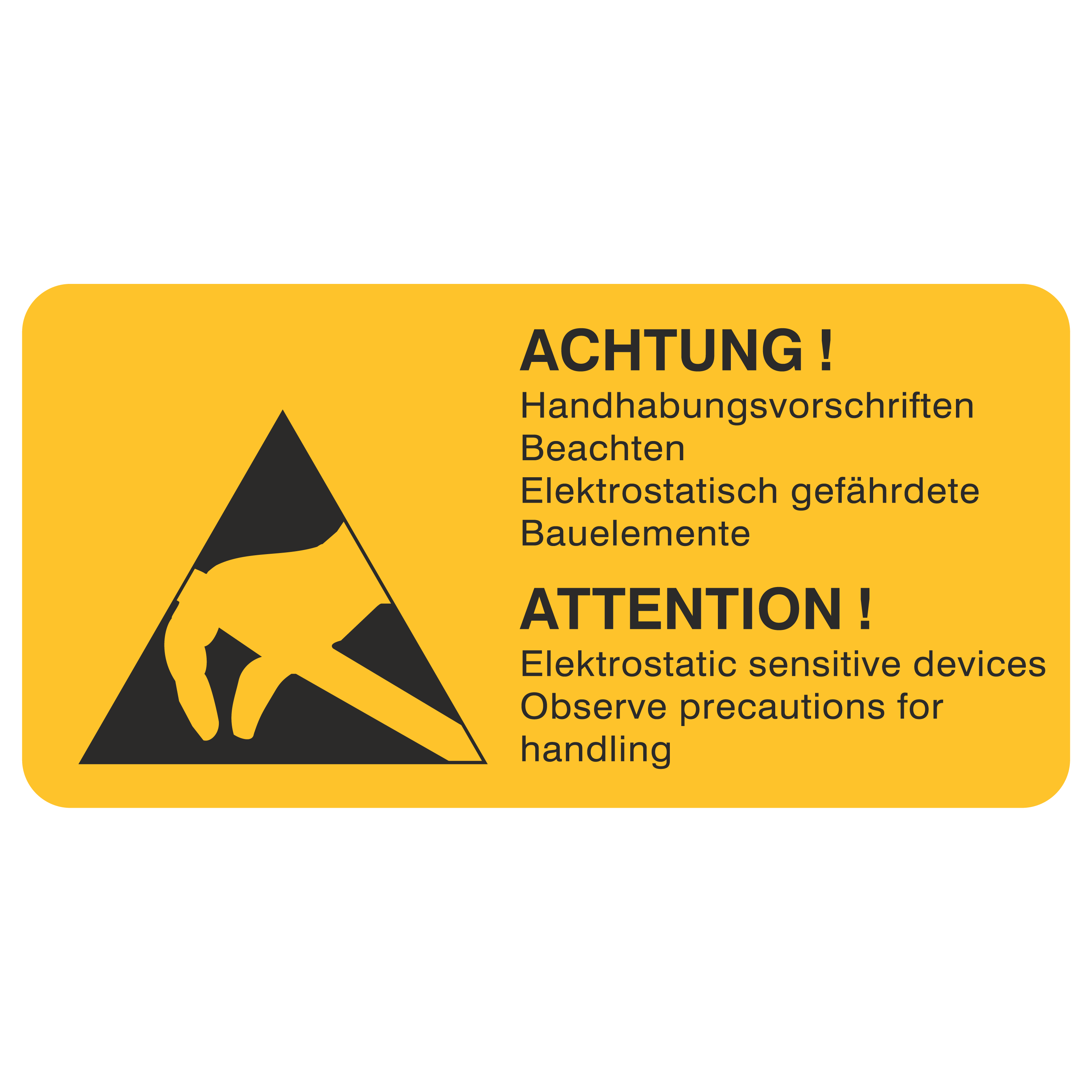 Handhabungsvorschriften beachten Elektrostatisch gefährdete Bauelemente