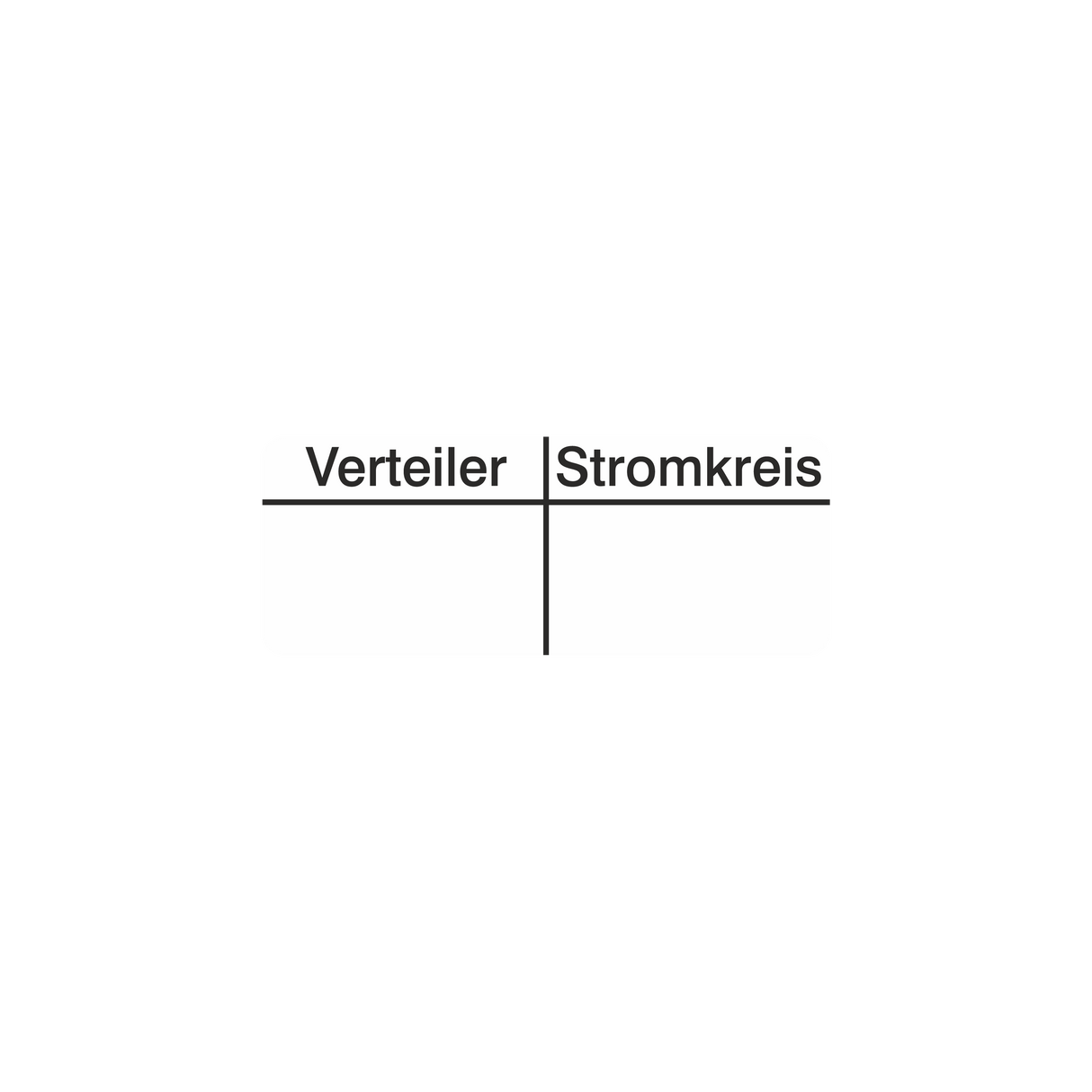 Verteilerkennzeichnung / Verteiler Stromkreis