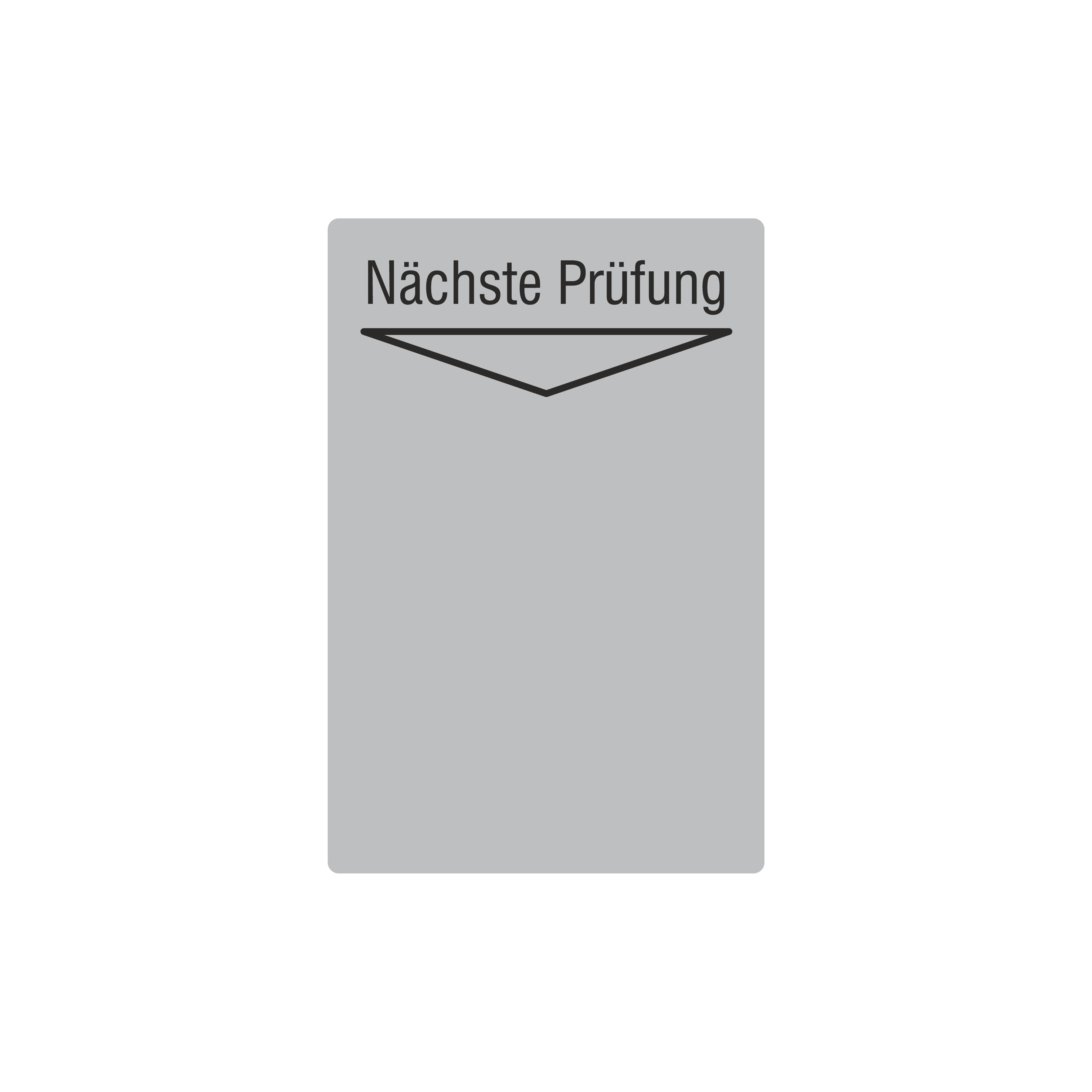 Grundplakette für Prüfetiketten / Nächste Prüfung / silber