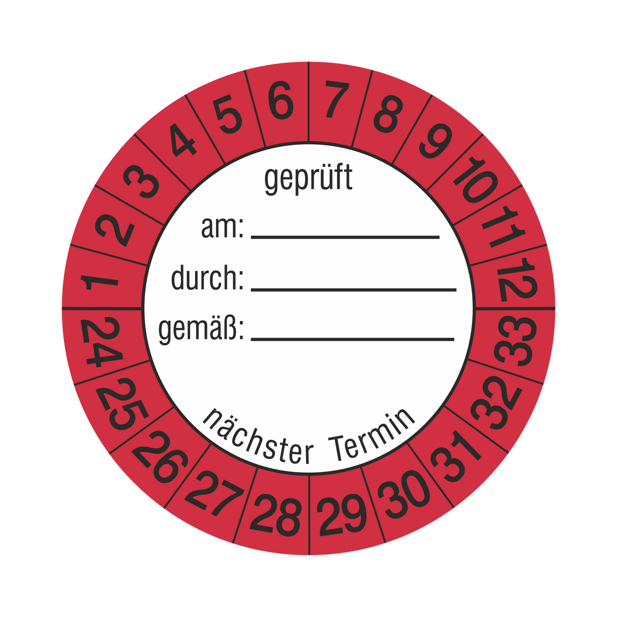 Prüfetiketten / Geprüft / für 10 Jahre