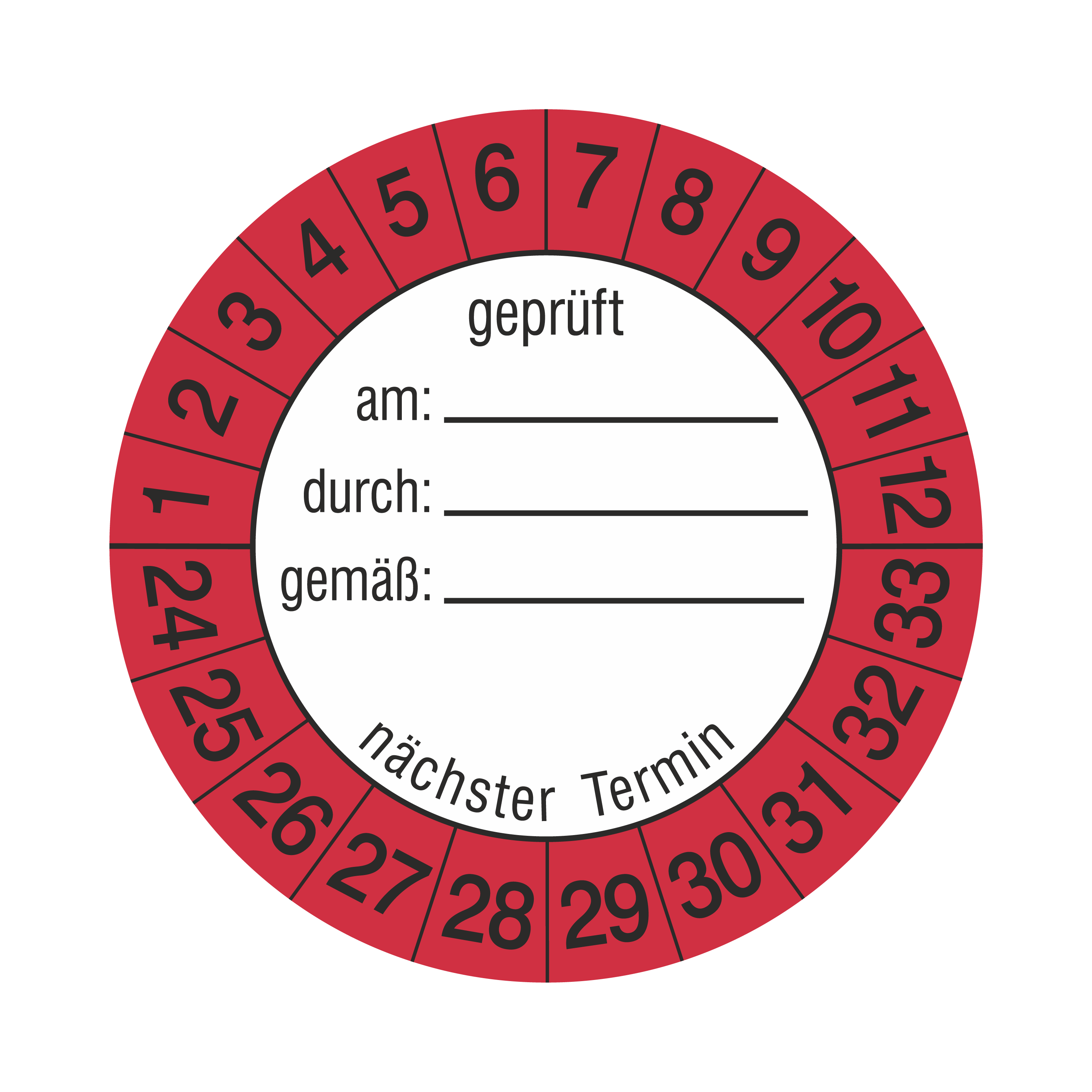 Prüfetiketten / Geprüft / für 10 Jahre