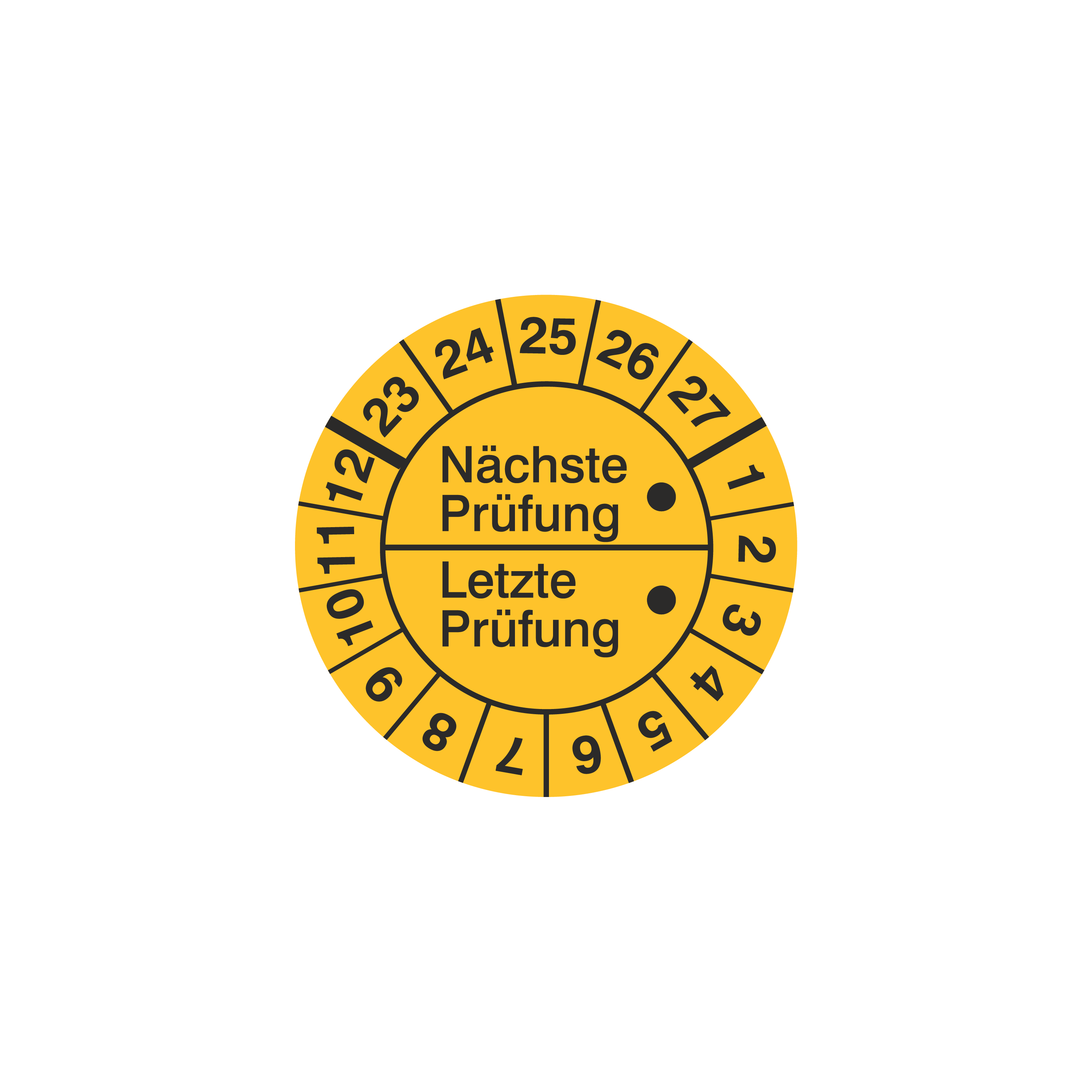 Prüfetiketten / Letzte Prüfung + Nächste Prüfung / für 5 Jahre